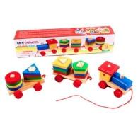 Wooden Set Column Three Car Toy