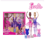 Barbie HXC37 Ballet Room Set with 2 Dolls & 9 Accessories, Ages 3+ (Damaged Box)