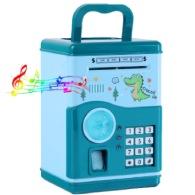 GuDoQi Piggy Bank Cash Coin Money Bank with Music Safe Lock with Password and Fingerprint Unlocking Simulation