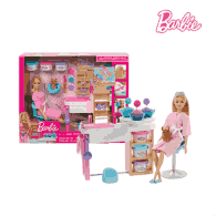 Barbie Face Mask Spa Day Playset,GJR84 (Damaged Box)