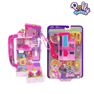 Polly Pocket HWP11 Barbie Dreamhouse Compact, Dollhouse Playset With 3 Micro Dolls, Ages 4+