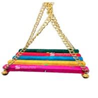 Wooden Dolna For Birds With Metal Chain Swing Toy