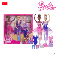 Barbie HXC37 Ballet Room Set with 2 Dolls & 9 Accessories, Blonde & Brunette Ballerina Fashion Dolls