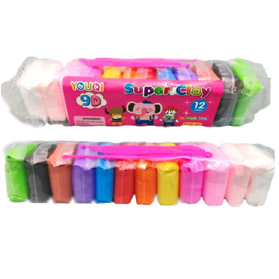 Super Light Clay Air Drying with 3 Tools Light Polymer Plasticine Modelling Handmade 12 pcs - 1 pack